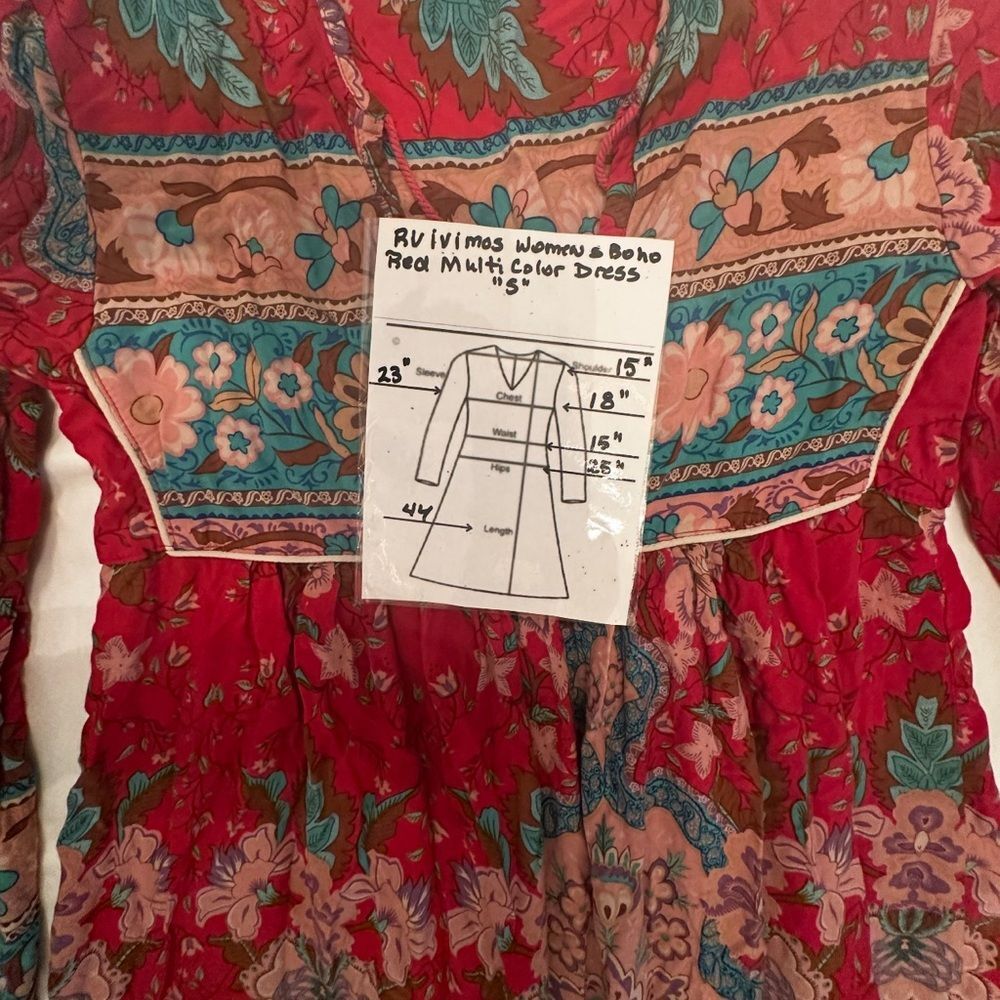 R. Vivimos Womens Long Sleeve Floral Casual Print
Cotton Midi Tunic Dress Size S - Picture 12 of 12